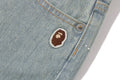 A BATHING APE Ladies' CRYSTAL STONE BAPE STA LOGO BAGGY DENIM PANTS
