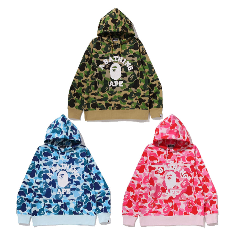 A BATHING APE ABC CAMO COLLEGE PULLOVER HOODIE