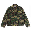 A BATHING APE Ladies' GLITCH WOODLAND CAMO BATHING APE LOGO WORKER JACKET