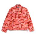 A BATHING APE Ladies' GLITCH WOODLAND CAMO BATHING APE LOGO WORKER JACKET