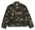 A BATHING APE Ladies' GLITCH WOODLAND CAMO BATHING APE LOGO WORKER JACKET
