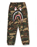 A BATHING APE BAPE KIDS GLITCH WOODLAND CAMO SHARK SWEAT PANTS