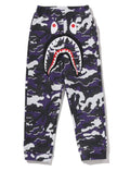 A BATHING APE BAPE KIDS GLITCH WOODLAND CAMO SHARK SWEAT PANTS