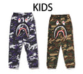A BATHING APE BAPE KIDS GLITCH WOODLAND CAMO SHARK SWEAT PANTS