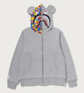 A BATHING APE BAPE x MEDICOM TOY 30TH ANNIV. BE@R SHARK FULL ZIP REVERSIBLE HOODIE