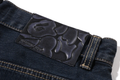 A BATHING APE BAPE STA PATCH 13 OZ RELAXED FIT DENIM SHORTS