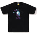 A BATHING APE TIE DYE COLLEGE TEE