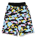A BATHING APE Ladies' NEW MULTI CAMO SWEAT SHORTS