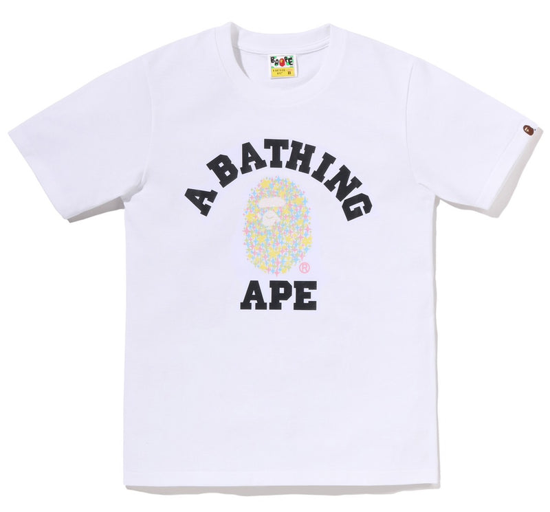 A BATHING APE Ladies' BLING STAR GLITTER COLLEGE TEE