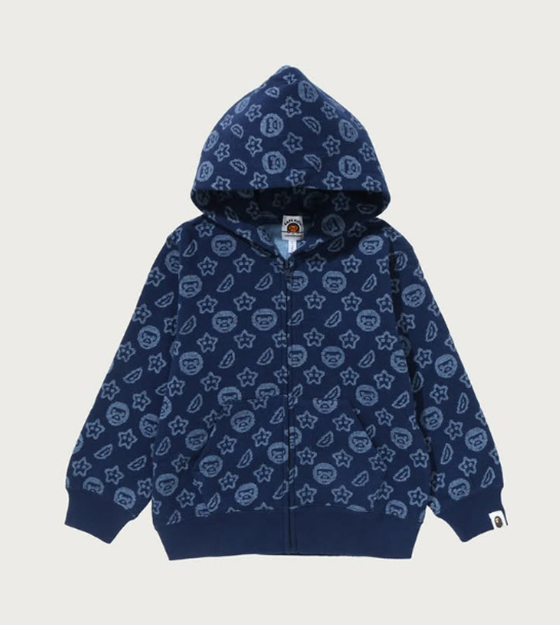A BATHING APE BAPE KIDS ONAL MILOGRAM BANANA ZIP HOODIE