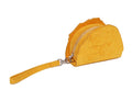 A BATHING APE APE HEAD SUEDE EMBOSSED POUCH