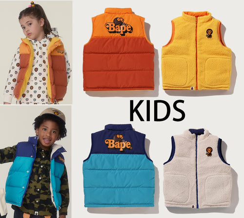 A BATHING APE BAPE KIDS BABY MILO REVERSIBLE DOWN VEST