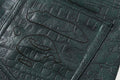 A BATHING APE CROC PATTERN LEATHER KNEE LENGTH PANTS