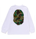 A BATHING APE BAPE KIDS 1ST CAMO BIG APE HEAD L/S TEE - happyjagabee store