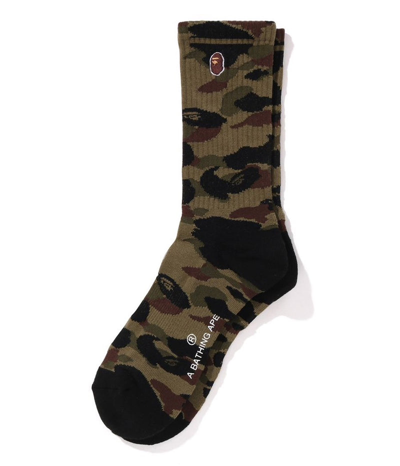 A BATHING APE 1ST CAMO APE HEAD ONE POINT SOCKS