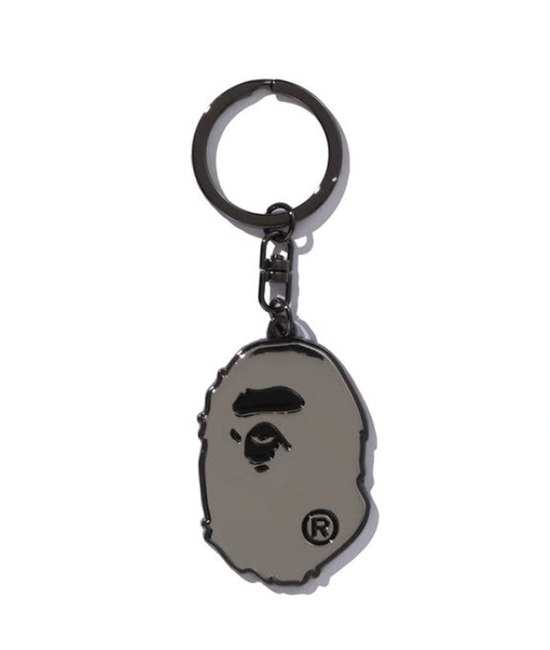 A BATHING APE APE HEAD METAL KEYCHAIN