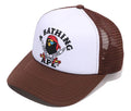 A BATHING APE APE CROSSBONE COLLEGE MESH CAP