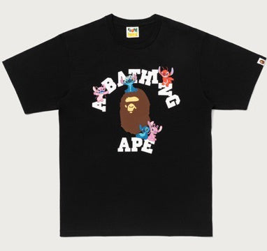 A BATHING APE BAPE x DISNEY STITCH AND FRIENDS COLLEGE TEE