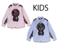 A BATHING APE BAPE KIDS BABY MILO PATCH OXFORD BD SHIRT