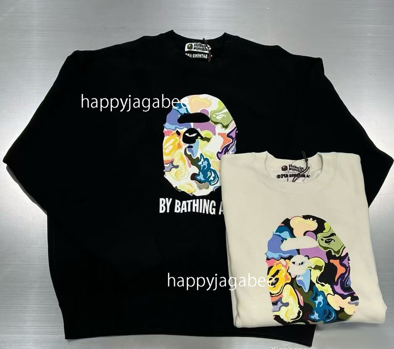 A BATHING APE ART CAMO BY BATHING APE RELAXED FIT CREWNECK SWEAT SHIRT