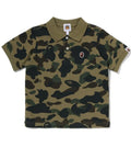 A BATHING APE BAPE KIDS 1ST CAMO ONE POINT POLO SHIRT