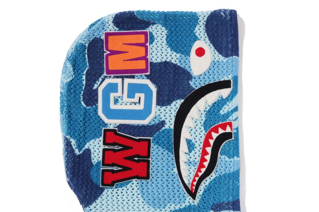 A BATHING APE ABC CAMO CROCHET RELAXED FIT SHARK FULL ZIP