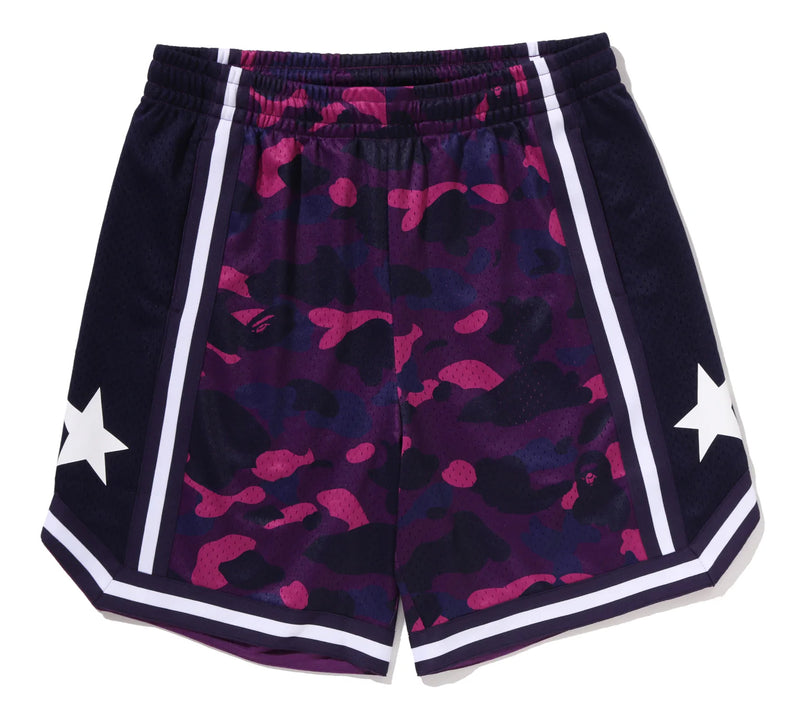 A BATHING APE COLOR CAMO MESH RELAXED FIT SHORTS
