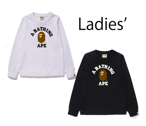 A BATHING APE Ladies' COLLEGE L/S TEE