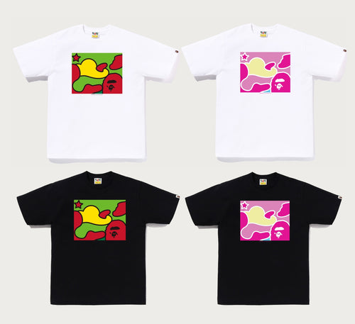 A BATHING APE STA CAMO FOCUS BOX TEE