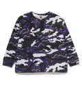 A BATHING APE BAPE KIDS GLITCH WOODLAND CAMO ONE POINT RELAXED FIT L/S TEE