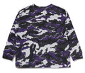 A BATHING APE BAPE KIDS GLITCH WOODLAND CAMO ONE POINT RELAXED FIT L/S TEE