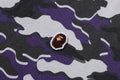 A BATHING APE BAPE KIDS GLITCH WOODLAND CAMO ONE POINT RELAXED FIT L/S TEE