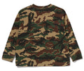 A BATHING APE BAPE KIDS GLITCH WOODLAND CAMO ONE POINT RELAXED FIT L/S TEE