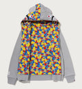 A BATHING APE BAPE x MEDICOM TOY 30TH ANNIV. BE@R SHARK FULL ZIP REVERSIBLE HOODIE