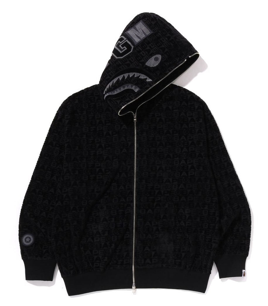 A BATHING APE LUX SPORT PATTERN SHARK RELAXED FIT FULL ZIP A BATHING APE LUX SPORT PATTERN SHARK RELAXED FIT FULL ZIP