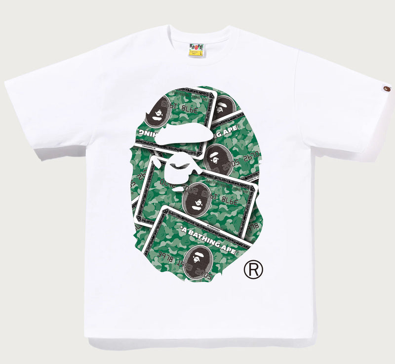 A BATHING APE BAPE CARD BIG APE HEAD TEE ( ONLINE EXCLUSIVE )