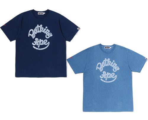 A BATHING APE JAPAN DENIM COLLECTION LOGO INDIGO TEE
