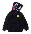A BATHING APE BAPE x CR7 LIFE LOGO RELAXED FIT SHARK FULL ZIP HOODIE