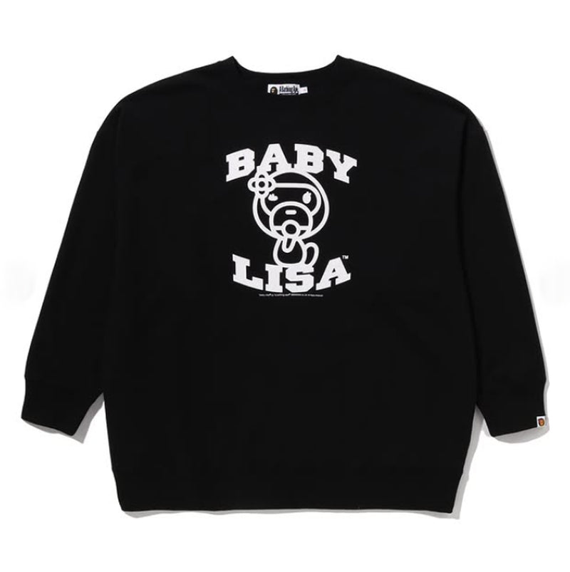 A BATHING APE Ladies' BABY LISA OVERSIZED CREWNECK SWEAT SHIRT