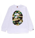 A BATHING APE BAPE KIDS 1ST CAMO BIG APE HEAD L/S TEE - happyjagabee store