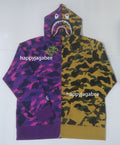 A BATHING APE SPLIT CAMO SHARK FULL ZIP HOODIE