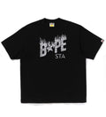A BATHING APE WILD LEOPARD PATTERN BAPE STA LOGO RELAXED FIT TEE