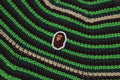 A BATHING APE APE HEAD ONE POINT STREIPE KNIT HAT