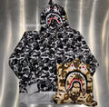 A BATHING APE DEF JAM CAMO SHARK RELAXED FIT FULL ZIP HOODIE