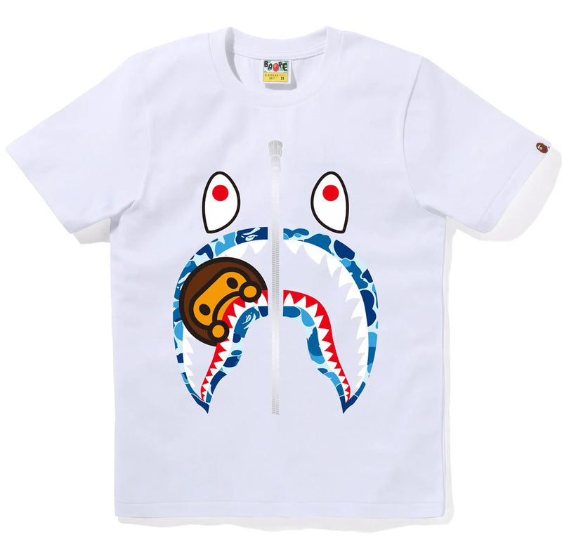 A BATHING APE Ladies' ABC CAMO MILO SHARK TEE