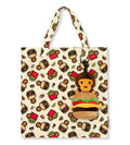 A BATHING APE BABY MILO STORE BABY MILO PLUSH DOLL BURGER TOTE BAG