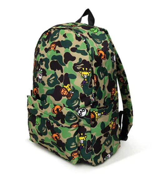 A BATHING APE BABY MILO STORE ABC MILO ALL FRIENDS CAMO BACKPACK