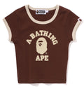 A BATHING APE Ladies' COLLEGE CROPPED TRIM TEE