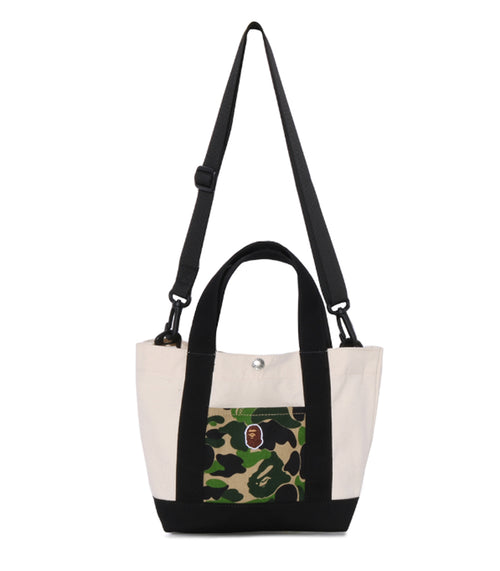 A BATHING APE BAPE KIDS ABC CAMO POCKET TOTE BAG