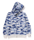 A BATHING APE PLAM TREE CAMO RELAXED FIT SHARK FULL ZIP HOODIE